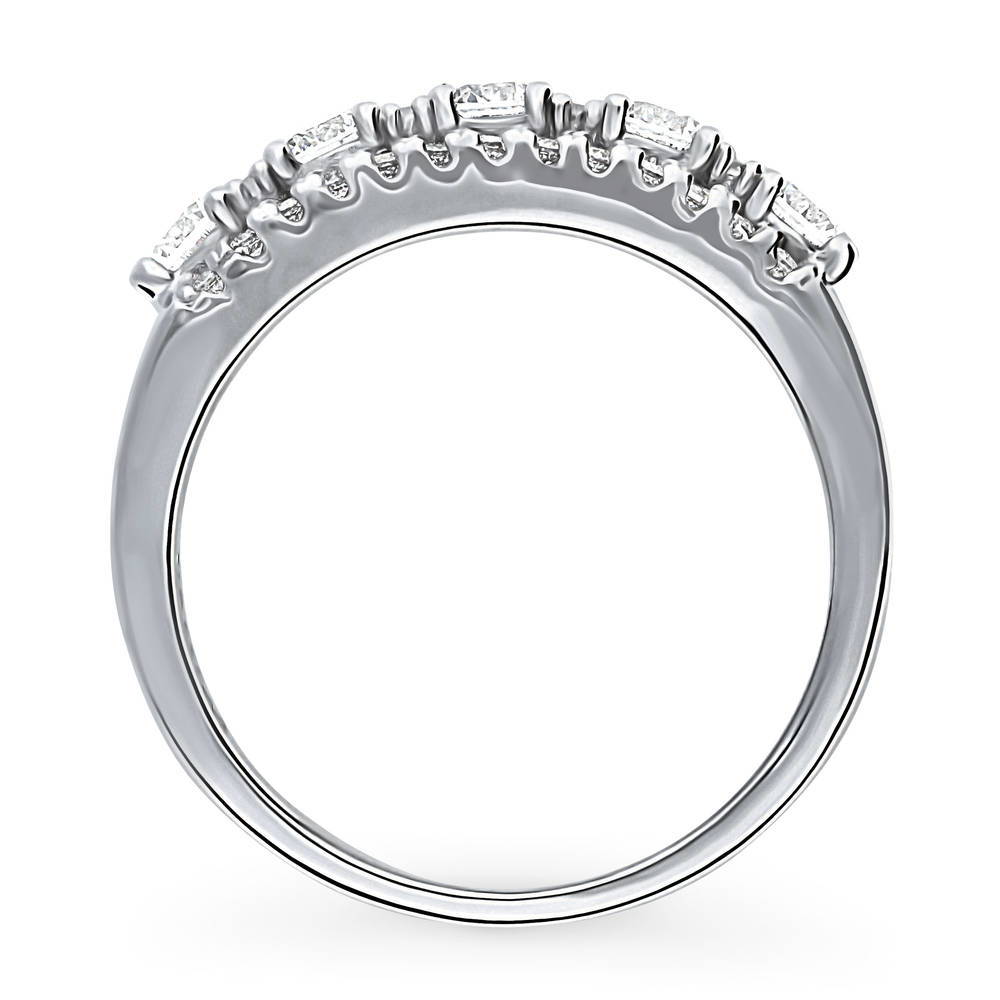 5-Stone CZ Half Eternity Ring in Sterling Silver