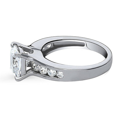 Solitaire 3ct Cushion CZ Ring in Sterling Silver