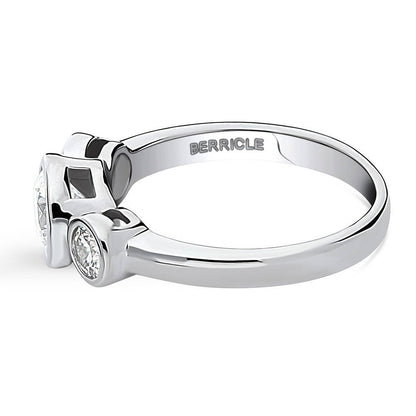 3-Stone 0.8ct CZ Ring in Sterling Silver