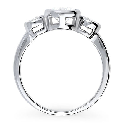 3-Stone 0.8ct CZ Ring in Sterling Silver