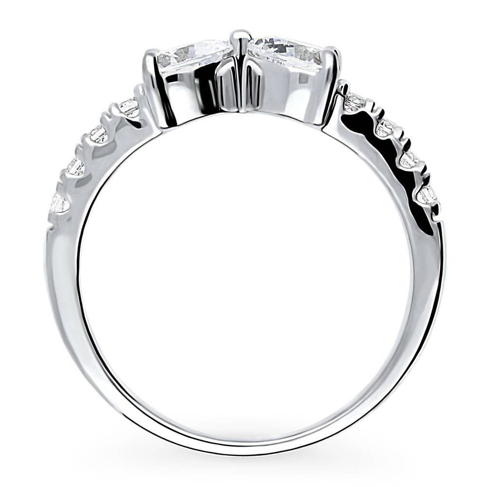 Alternate view of Bow Tie Heart CZ Ring in Sterling Silver, 8 of 8