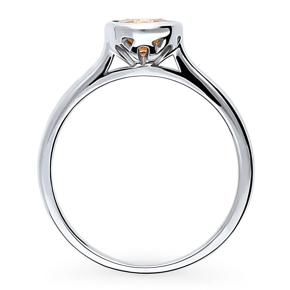 Alternate view of Solitaire 0.8ct Caramel Bezel CZ Ring in Sterling Silver, 8 of 8