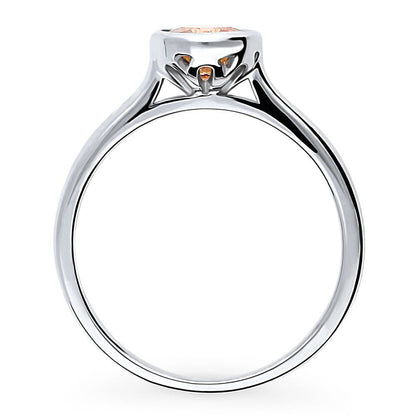 Solitaire 0.8ct Caramel Bezel CZ Ring in Sterling Silver