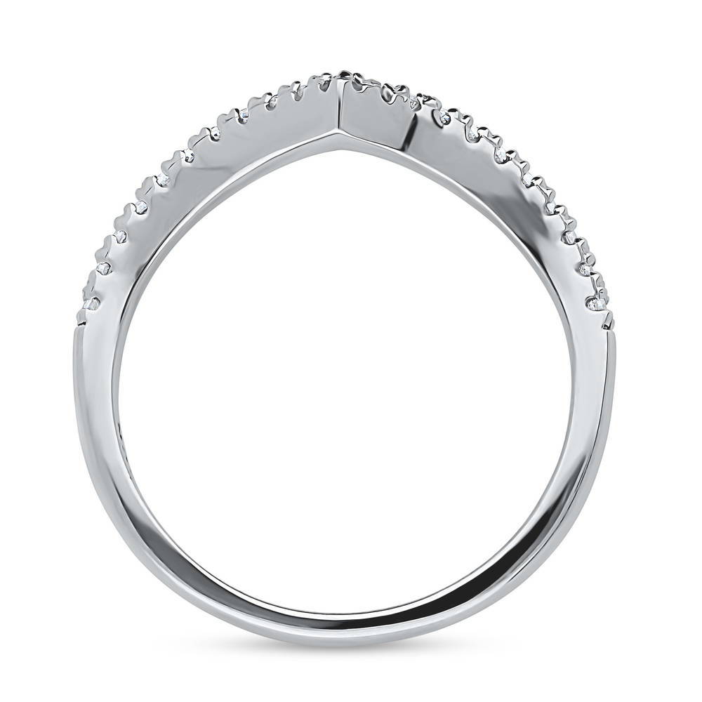 Alternate view of Wishbone CZ Curved Eternity Ring in Sterling Silver, 7 of 7