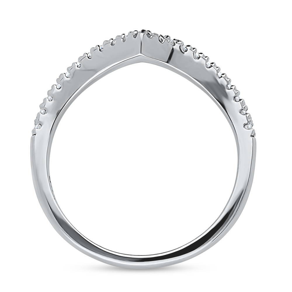 Alternate view of Wishbone CZ Curved Eternity Ring in Sterling Silver, 8 of 8