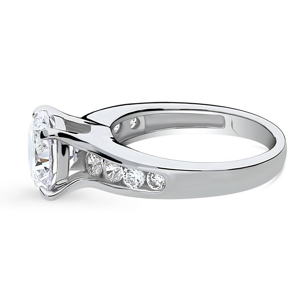 Angle view of Solitaire 2.7ct CZ Ring in Sterling Silver, 5 of 12