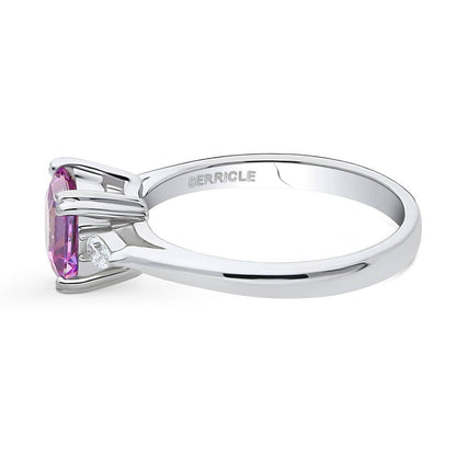 3-Stone 1.2ct Purple Princess CZ Ring in Sterling Silver