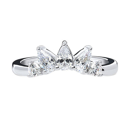 5-Stone Wishbone CZ Band in Sterling Silver