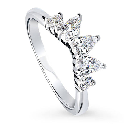 5-Stone Wishbone CZ Band in Sterling Silver