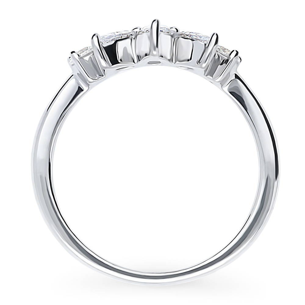 Alternate view of 5-Stone Wishbone CZ Curved Band in Sterling Silver, 8 of 8