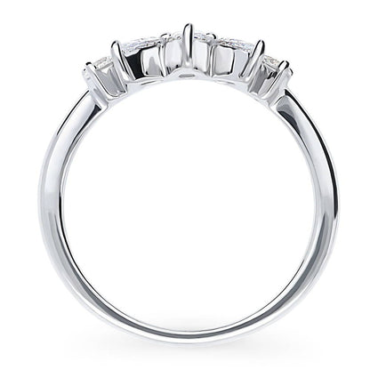 5-Stone Wishbone CZ Band in Sterling Silver