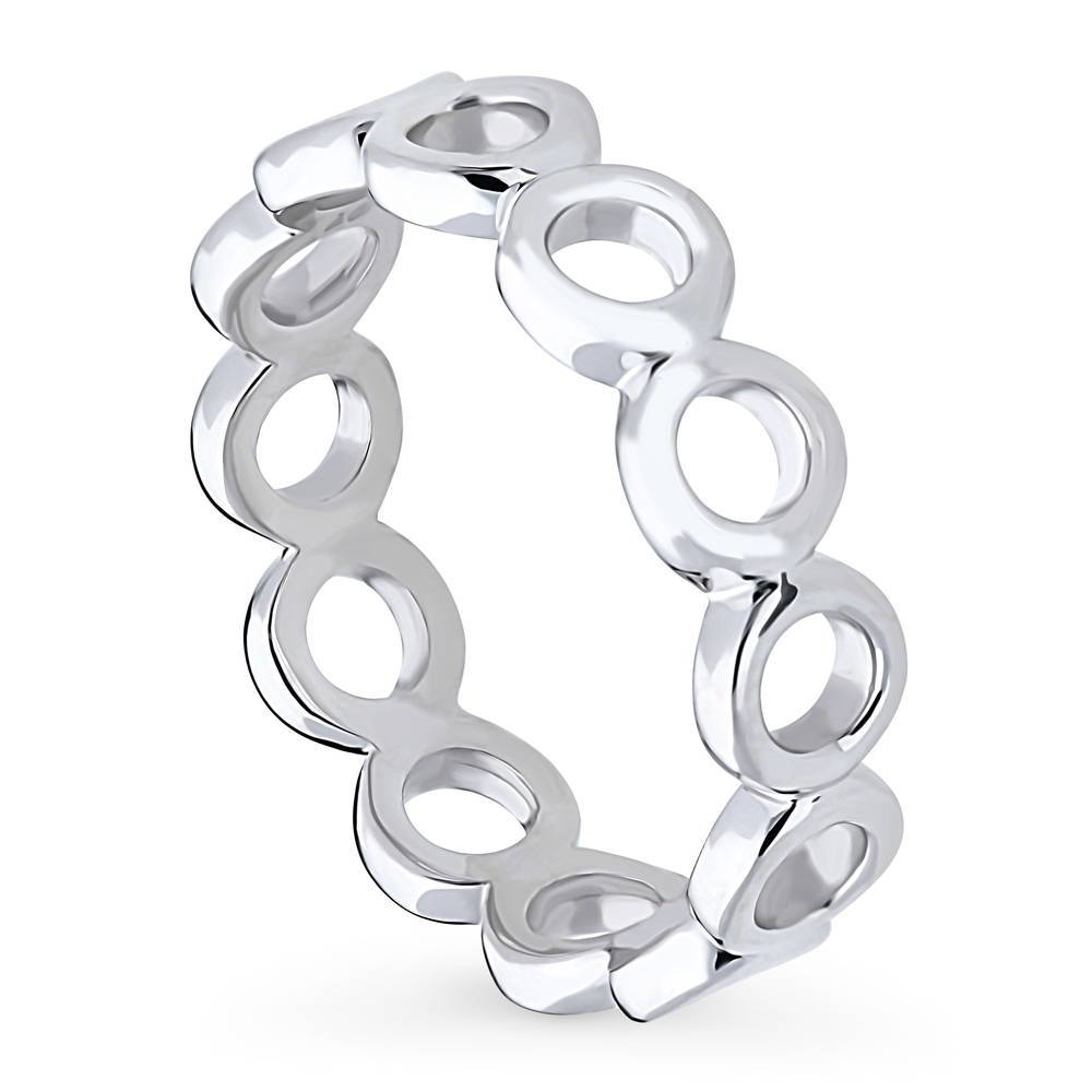 Bubble Open Circle Band in Sterling Silver