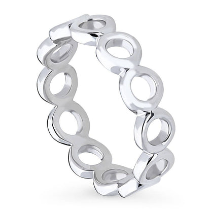 Bubble Open Circle Band in Sterling Silver