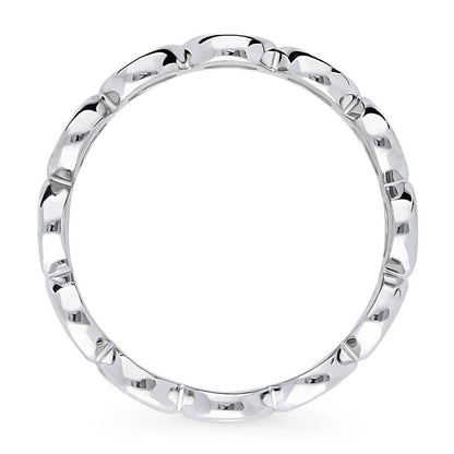 Bubble Open Circle Band in Sterling Silver