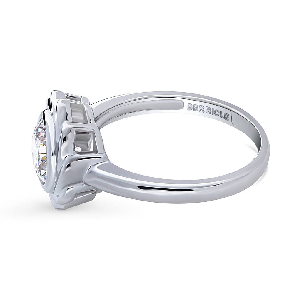 Woven Solitaire 1.25ct Bezel CZ Ring in Sterling Silver