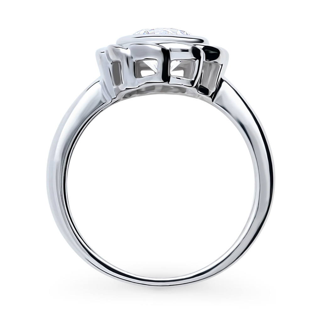 Woven Solitaire 1.25ct Bezel CZ Ring in Sterling Silver