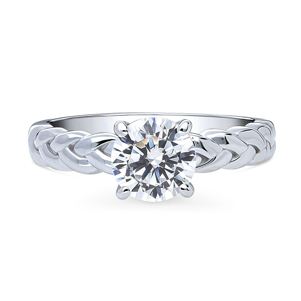 Woven Solitaire 1.25ct CZ Ring in Sterling Silver