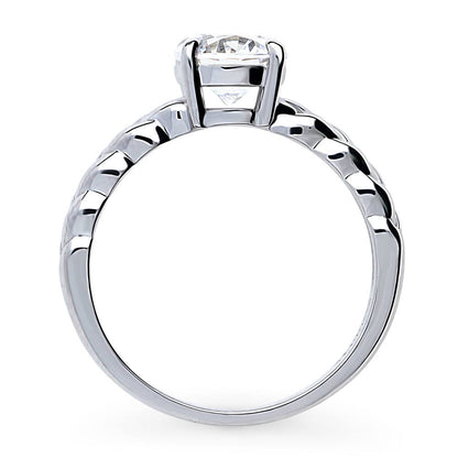Woven Solitaire 1.25ct CZ Ring in Sterling Silver