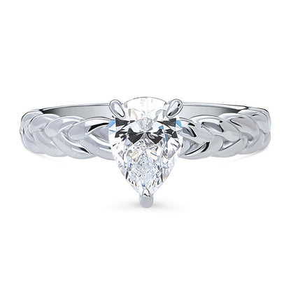 Woven Solitaire 1ct CZ Ring in Sterling Silver