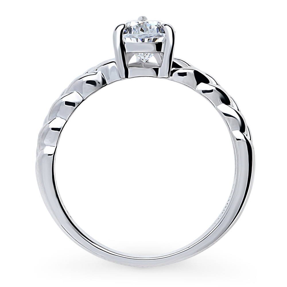 Woven Solitaire 1ct CZ Ring in Sterling Silver