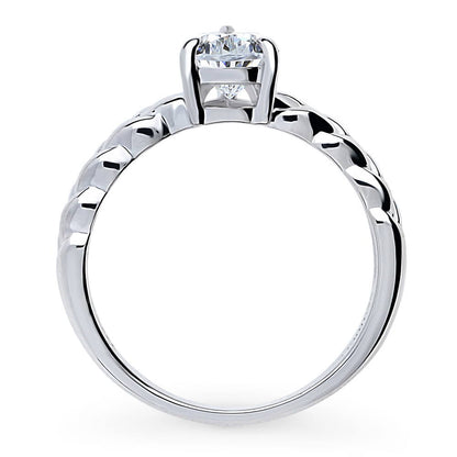 Woven Solitaire 1ct CZ Ring in Sterling Silver