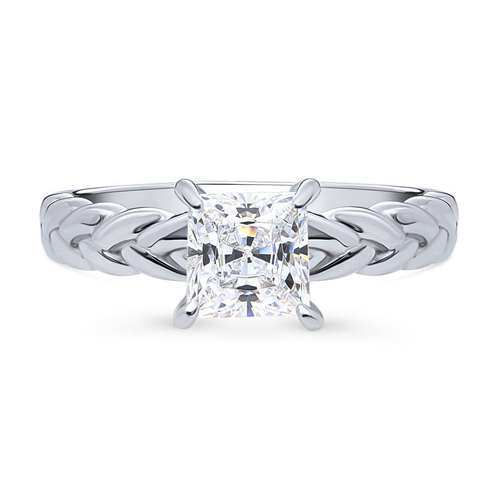 Woven Solitaire 1.2ct CZ Ring in Sterling Silver