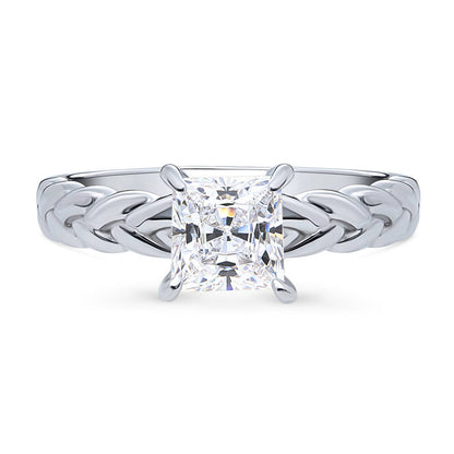 Woven Solitaire 1.2ct CZ Ring in Sterling Silver