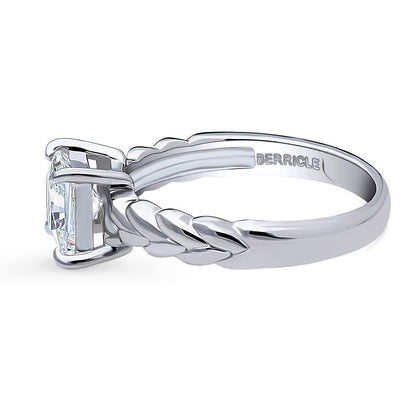 Woven Solitaire 1.2ct CZ Ring in Sterling Silver