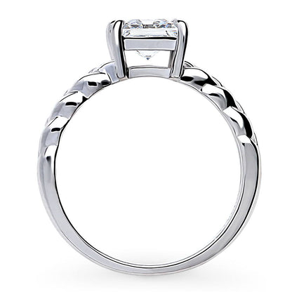 Woven Solitaire 1.2ct CZ Ring in Sterling Silver