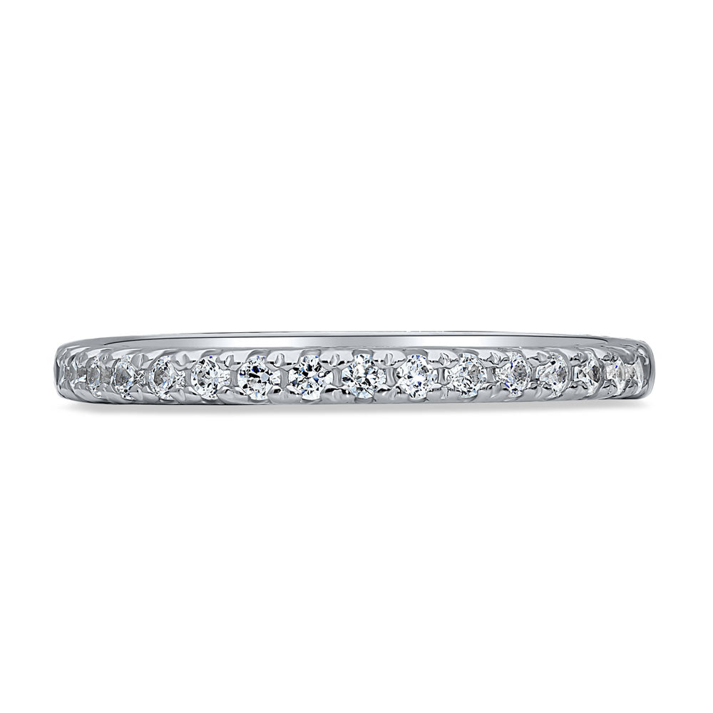 CZ Half Eternity Ring in Sterling Silver, 1 of 9