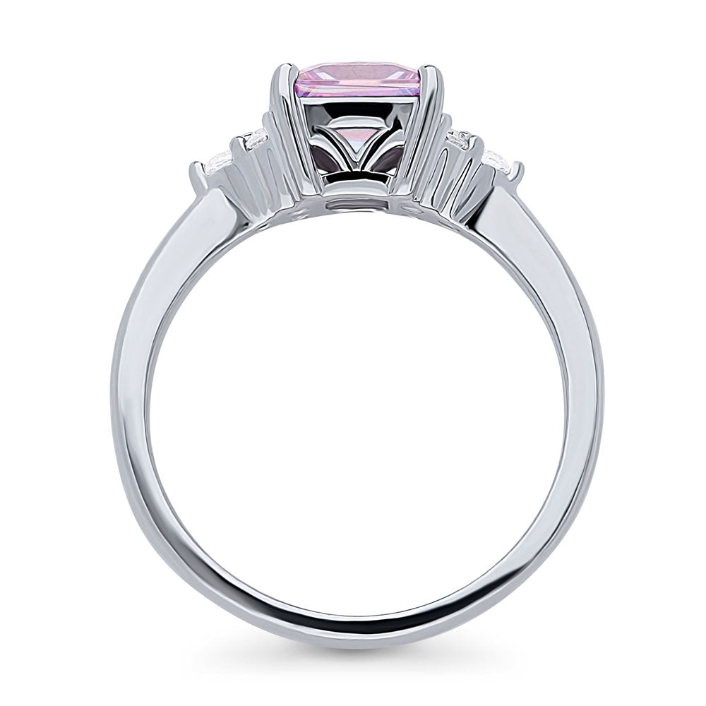 Alternate view of Solitaire 1.2ct Purple Princess CZ Ring in Sterling Silver, 7 of 7
