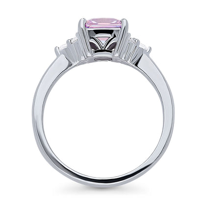 Solitaire 1.2ct Purple Princess CZ Ring in Sterling Silver