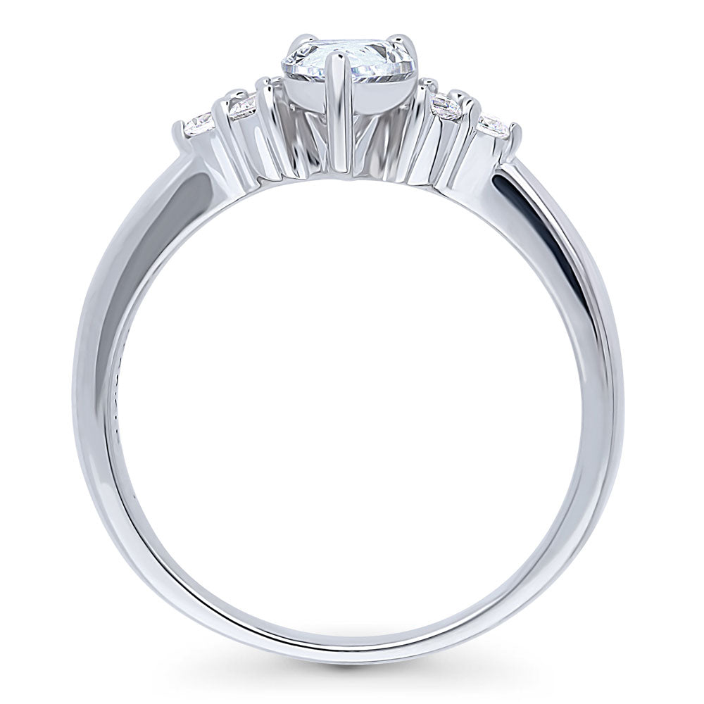 Solitaire 0.8ct Pear CZ Ring in Sterling Silver