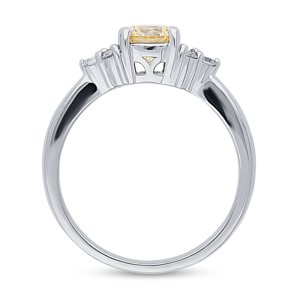 Alternate view of Solitaire 0.8ct Yellow CZ Ring in Sterling Silver, 7 of 7