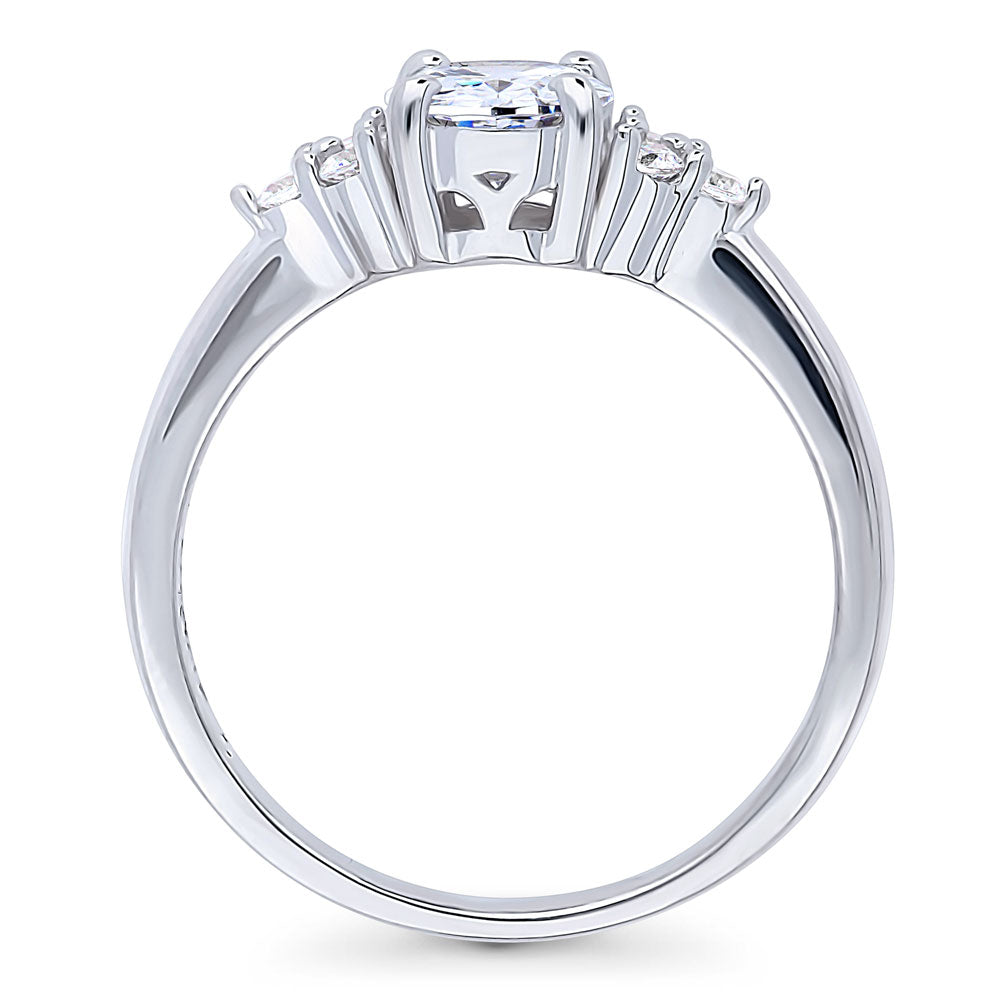 Solitaire 1.2ct Oval CZ Ring in Sterling Silver