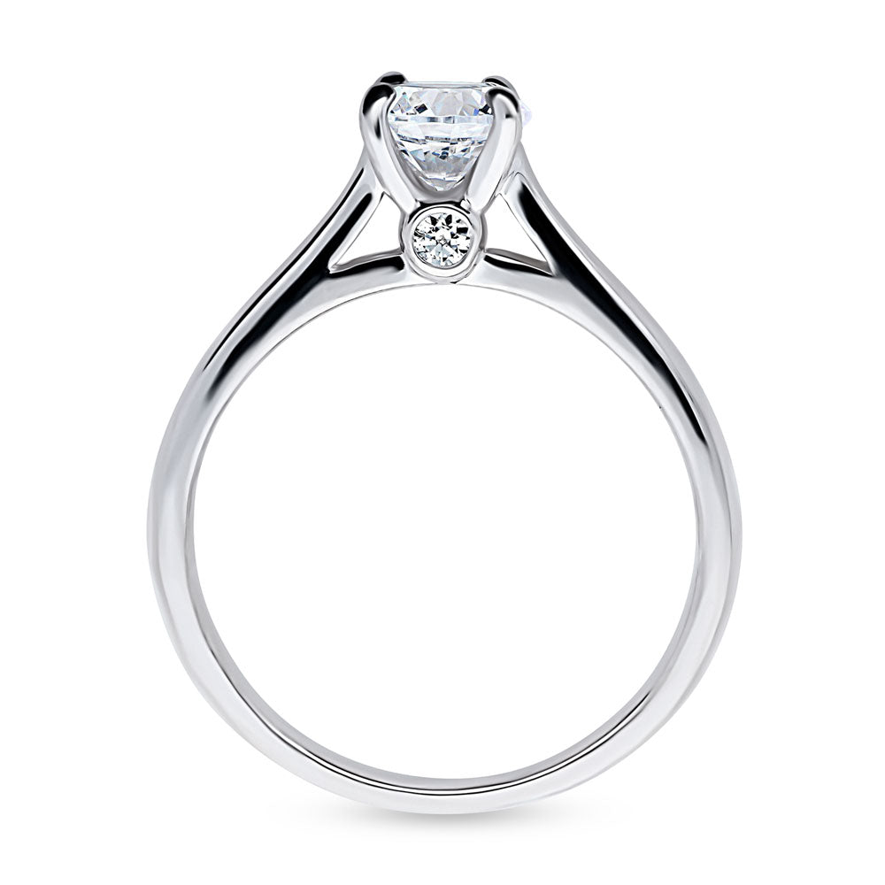 Solitaire 0.8ct Round CZ Ring in Sterling Silver