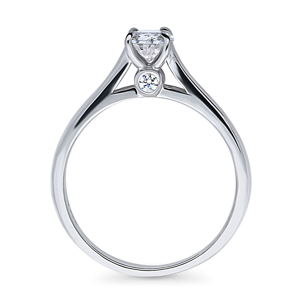 Solitaire 0.7ct Oval CZ Ring in Sterling Silver