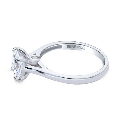 Solitaire 1.2ct Princess CZ Ring in Sterling Silver