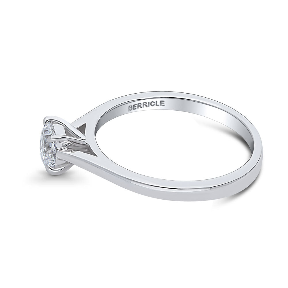 Solitaire 0.4ct Princess CZ Ring in Sterling Silver