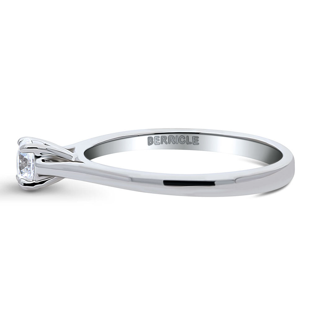 Angle view of Solitaire 0.35ct CZ Ring in Sterling Silver, 5 of 7