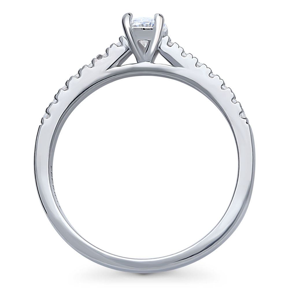 Alternate view of Solitaire 0.4ct Oval CZ Ring in Sterling Silver, 8 of 8