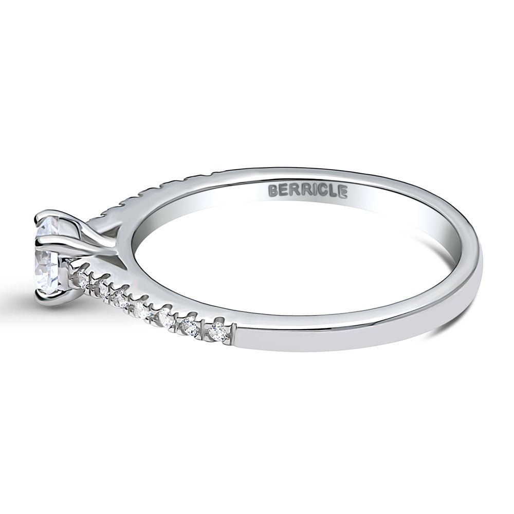 Angle view of Solitaire 0.35ct CZ Ring in Sterling Silver, 5 of 8