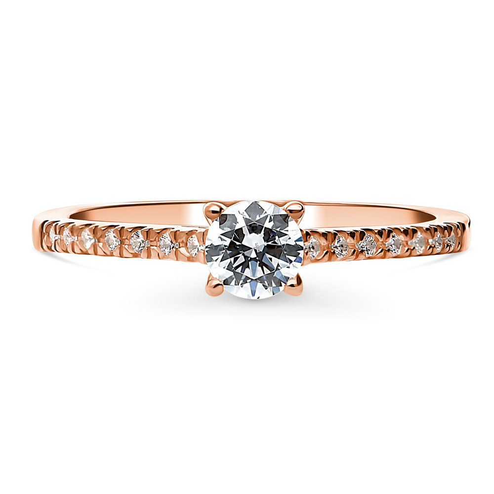 Solitaire 0.35ct CZ Ring in Rose Gold Plated Sterling Silver