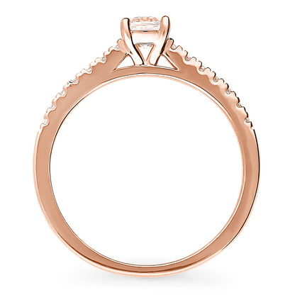 Solitaire 0.35ct CZ Ring in Rose Gold Plated Sterling Silver