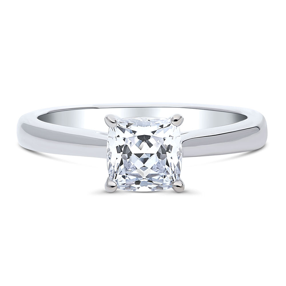 Solitaire 1.25ct Cushion CZ Ring in Sterling Silver, 1 of 7