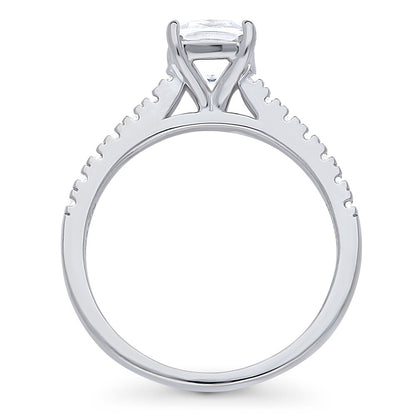 Solitaire 1.25ct Cushion CZ Ring in Sterling Silver