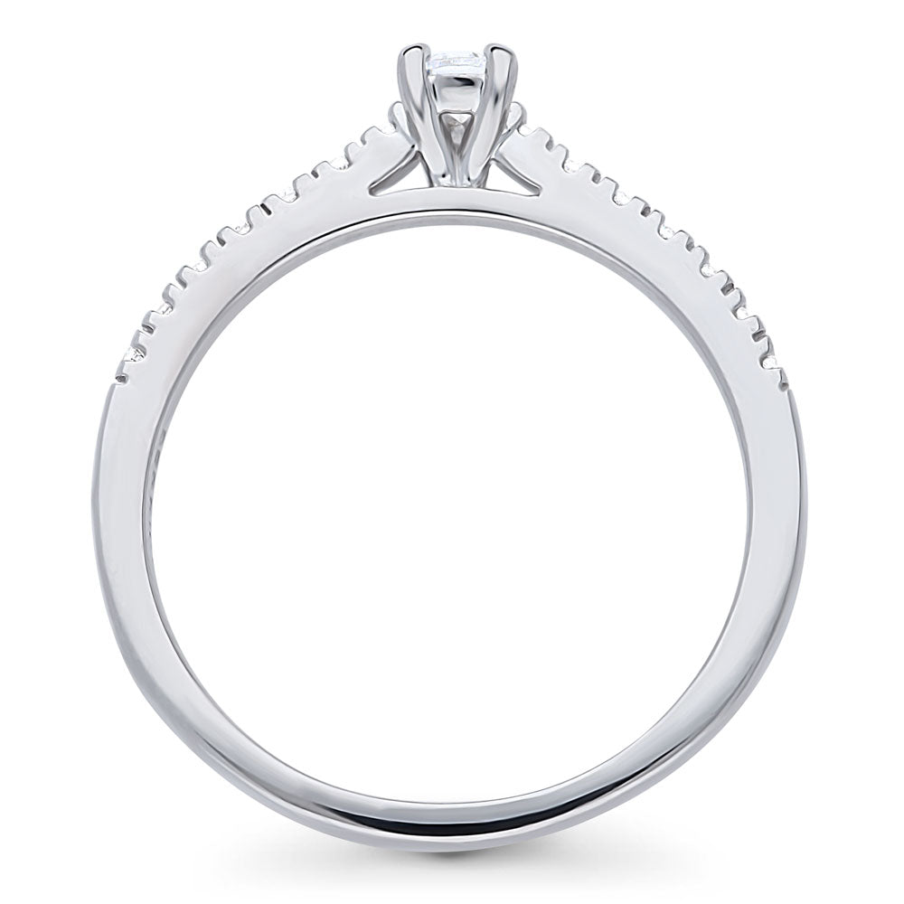 Solitaire 0.3ct Pear CZ Ring in Sterling Silver