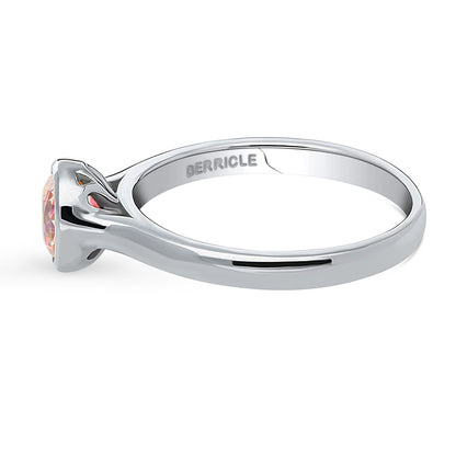 Solitaire Kaleidoscope Red Orange CZ Ring in Sterling Silver