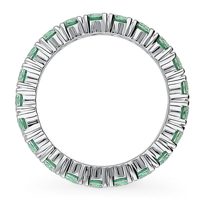 Green CZ Eternity Ring in Sterling Silver