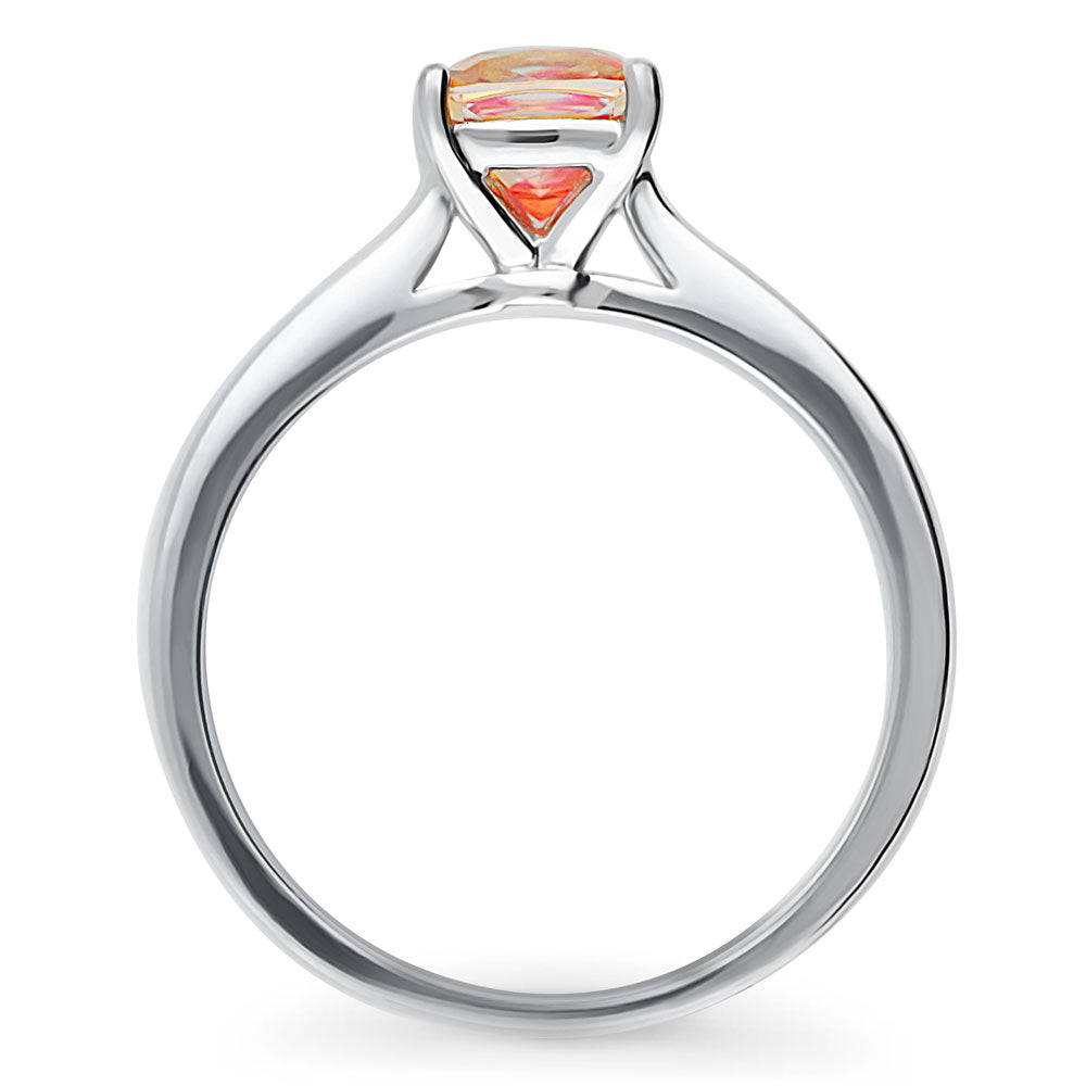 Alternate view of Solitaire Kaleidoscope Red Orange CZ Ring in Sterling Silver, 7 of 7